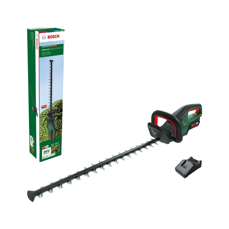 Bosch Home and Garden AdvancedHedgeCut 36V-65-28 060084A300 Cordless Hedge Trimmer (1 x 2.0-Ah Battery, 36-Volt System, Blade Length 65 cm, in Box)