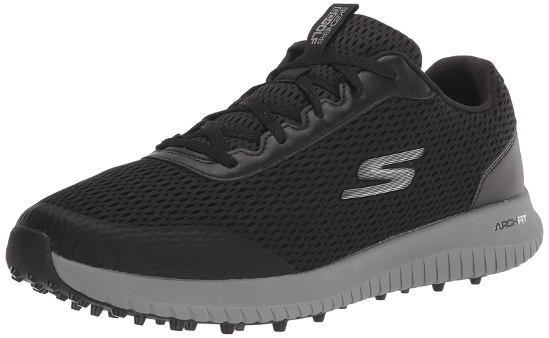 Skechers Men's GO Golf MAX 2 Fairway 3 Trainers, Black Textile/Gray Trim, 7.5 UK