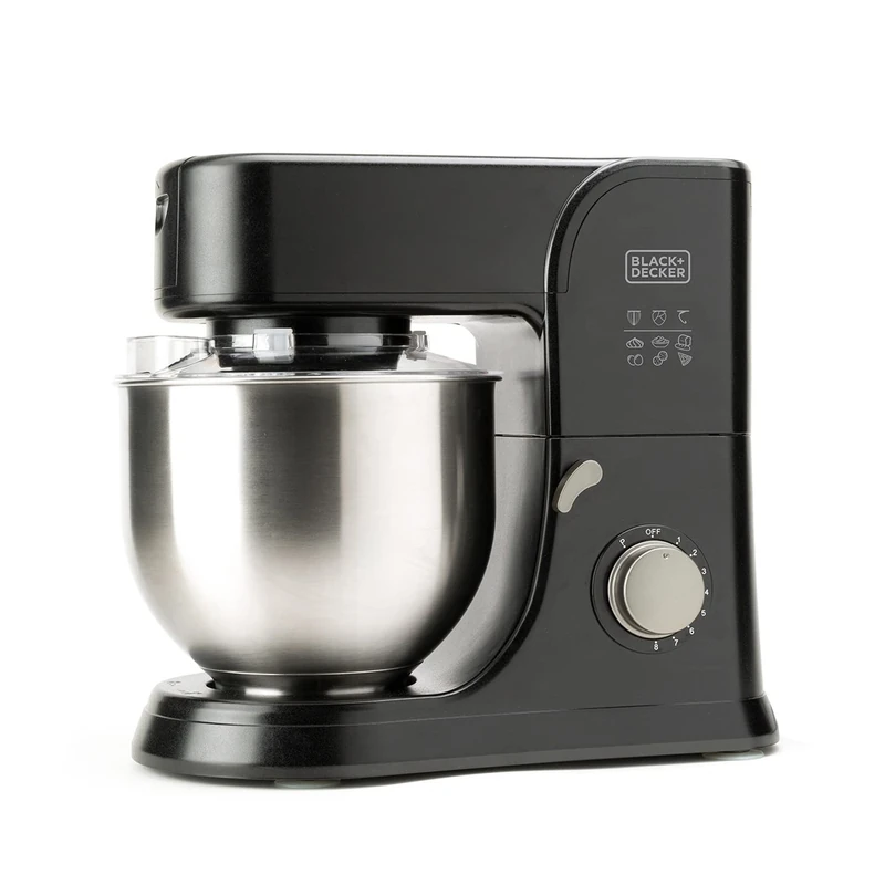 BLACK+DECKER BXKM1001E 1000W 8 Speed Turbo Planetary Rotation Easy Clean Stainless Steel Mixer