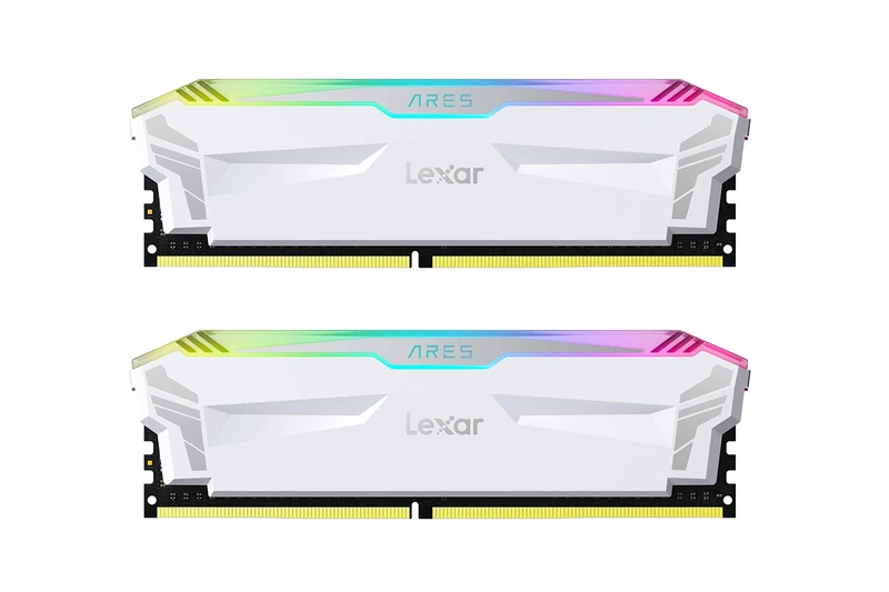 Lexar ARES RGB DDR4 RAM 16GB Kit (2x8GB) 4000 MHz, DRAM 288-Pin U-DIMM Desktop Memory, XMP 2.0 High Performance Computer Memory, CL18-22-22-42, PC4-32000, White (LD4EU008G-R4000GDWA)