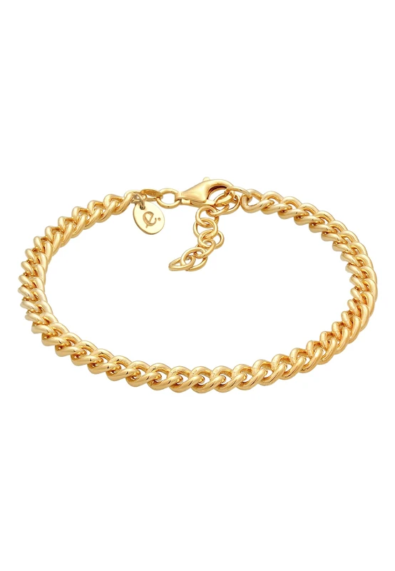 Elli Premium Bracelet Ladies Solid Basic In 925 Sterling Silver Gold Plated