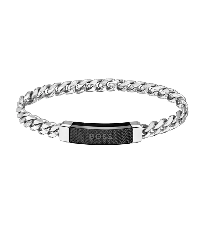 HBJ BOSS Jewelry Men's BENNETT Collection Chain Bracelet - 1580260, Black, One Size
