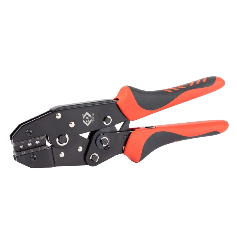 C.K Ratchet Crimping Pliers for MC3 & MC4 Solar PV Connectors, Red (T3671A)