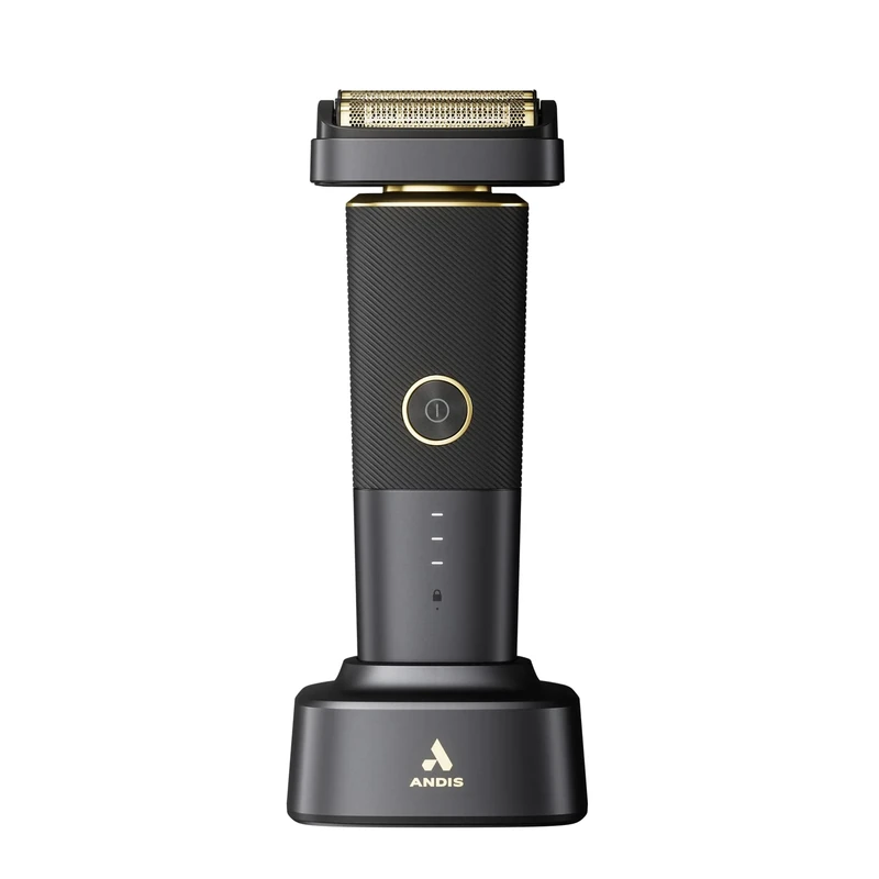Andis - PFS-1,Resurge Foil Shaver - Includes Gold Titanium Hypoallergenic Foils,Easily Adjustable Pivot Head,Powered by Lithium-Ion Battery,Battery-Life Indicator & USB Charging Port – Black,White