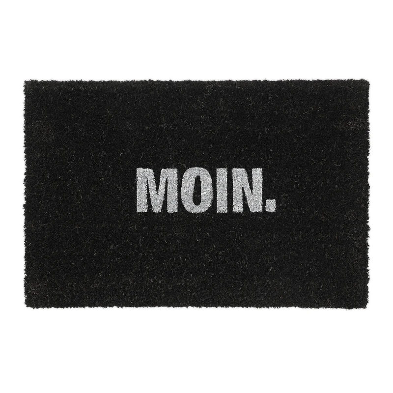 Relaxdays German Saying Doormat Coir, 40 x 60 cm, Door Mat Inside & Outside, Non-Slip Shoe Wiper, Rectangular, Black, Coco, 1