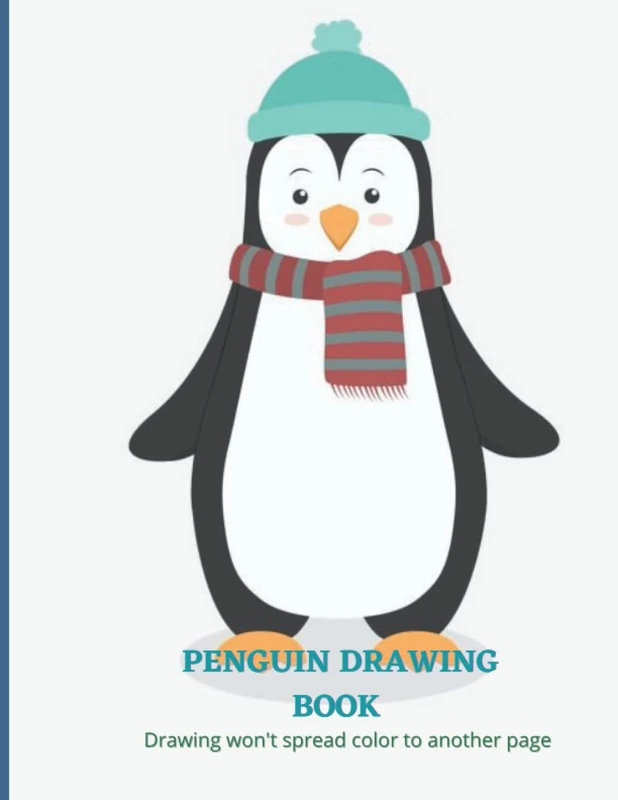 Penguin Drawing Book: Animal Coloring Book for Kids, Drawing won't spread color to another page (There is a blank page between two coloring pages)
