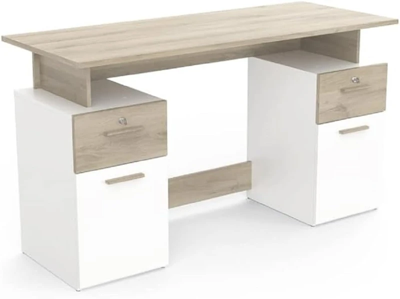 Demeyere Ufficio 2 Cassette 2PO/2T PIATTONE, Chene Kronberg/Bianco, 1 348x550x764MM