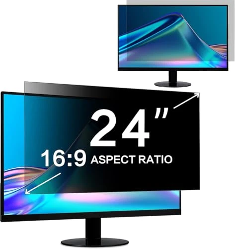 ZOEGAA 24 inch Privacy Screen for Monitor, Dual-Sided Privacy Screen Protector for Monitor 16:9 Aspect Ratio, Anti-Spy & Blue Light Blocking - Image 1