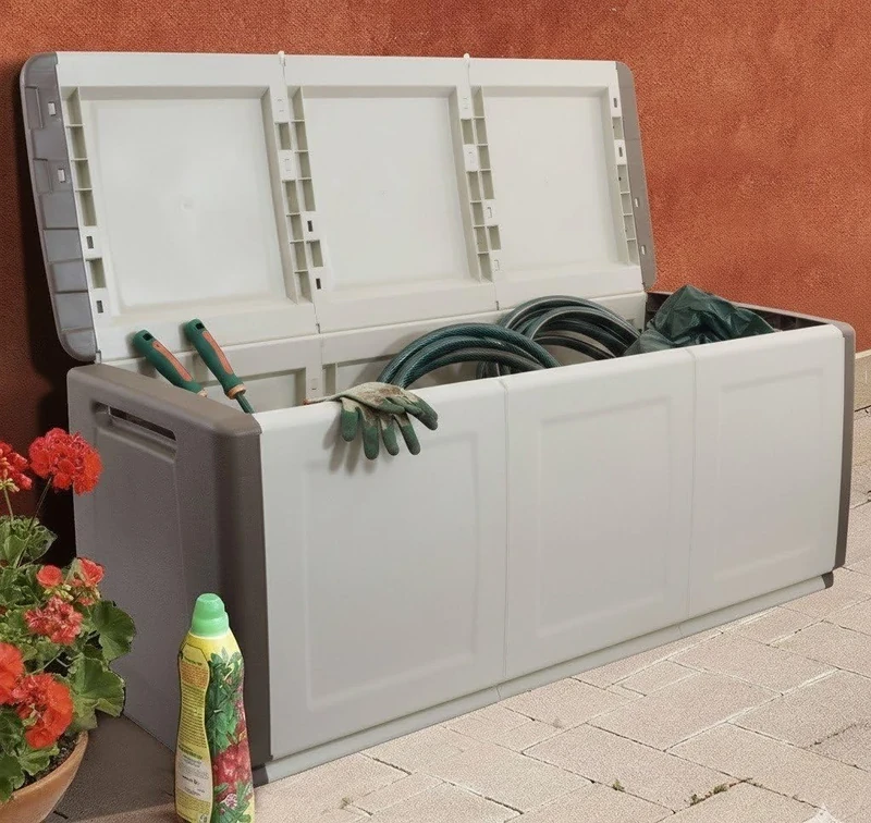 Dmora Zele Multi-Purpose Chest, Storage Box, 100% Made in Italy, 138 x 53 x 57 cm, Beige and Brown