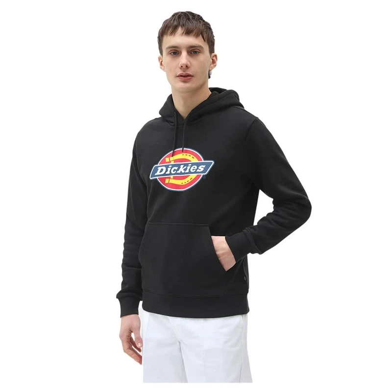 Dickies Men's Icon Logo Hoodie Hooded Sweatshirt, Black, XS