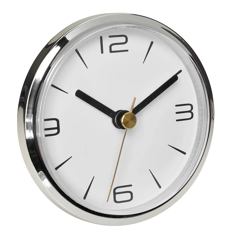 TFA Dostmann 60.3543.02 Arabic Numerals Analogue Pocket Watch with 2 Dial Installation Table Clock Radio Controlled Clock White (L) 90 x (W) 90 x (H) 36 mm
