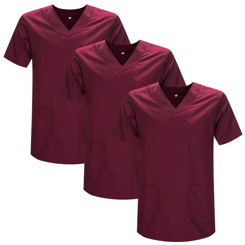 MISEMIYA - Pack 3 Pcs - Sanitary CASACA Unisex Sanitary Uniforms Sanitary Uniform Medical Uniform - Large, Garnet 21