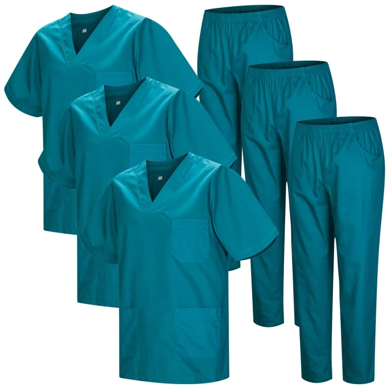 MISEMIYA - Pack * 3 Sets - Unisex Sanitary Uniform MEDICAL SANITARY UNIFORMS SANITARY SETS 3-817-8312 - Large, Green 3B 22