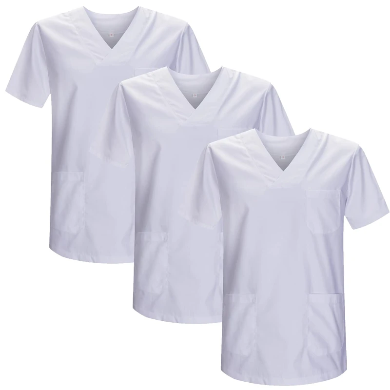 MISEMIYA - Pack 3 Pcs - Sanitary CASACA Unisex Sanitary Uniforms Sanitary Uniform Medical Uniform - X-Large, White 21