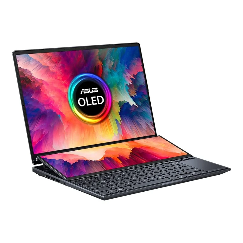 ASUS Zenbook Duo Pro 14 UX8402ZA 14.5" 2.8K 120Hz Touchscreen OLED 550nits Laptop (Intel i7-12700H 14-Core Processor, 16GB DDR5 RAM, 512GB SSD, Windows 11) Includes ScreenPad Plus & Stylus