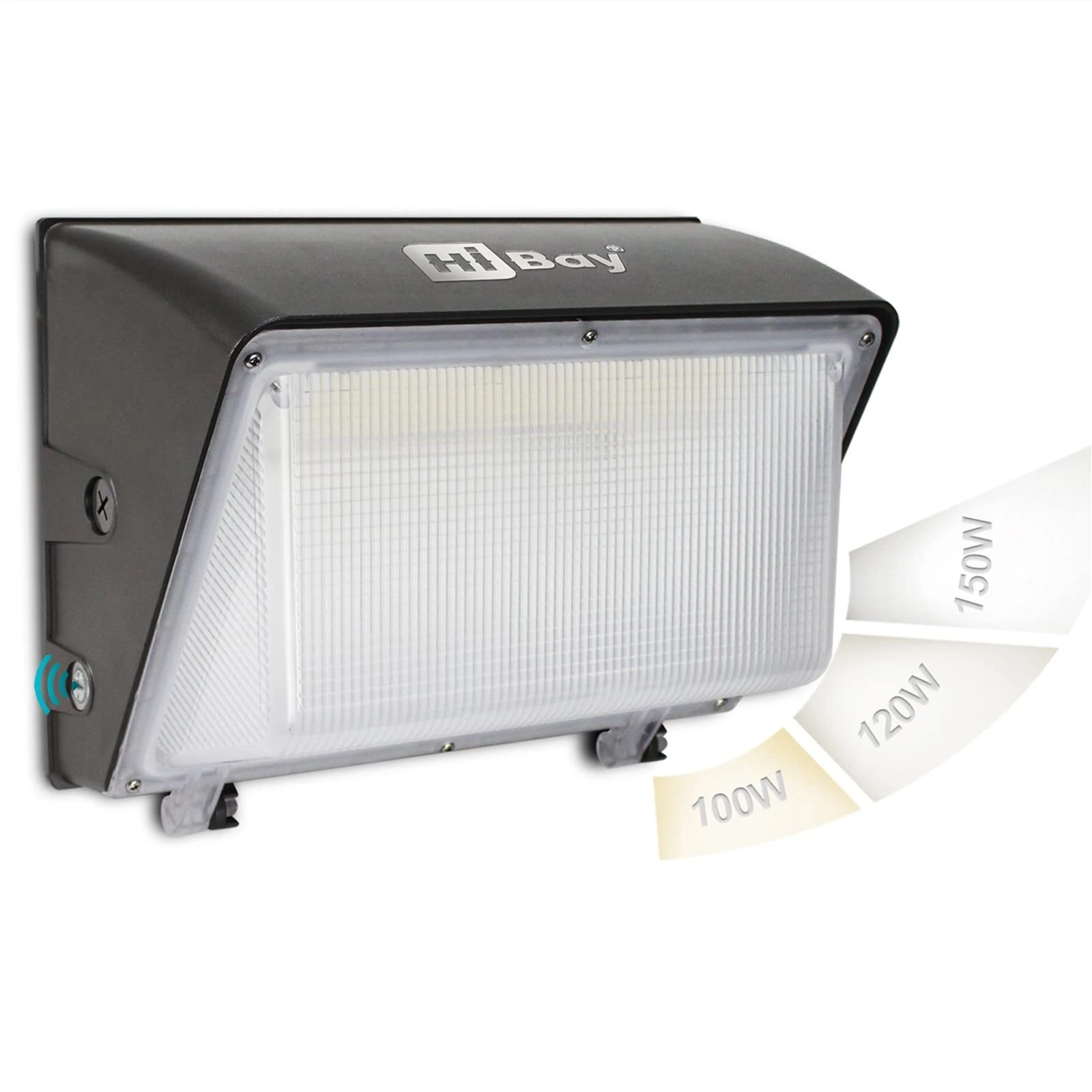 HiBay LED Wall Pack Light with Dusk to Dawn Photocell, 3 Watts (150W-120W-100W) And 3 Colors (3000K-4000K-5000K) Selectable IP65 Outdoor Wall Lights, 800W-1000W HPS/HID Replace as Commercial Lighting