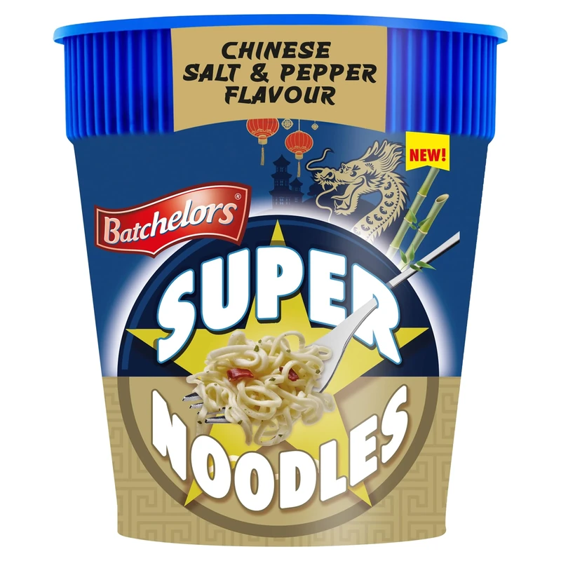 Batchelors Super Noodles Chinese Salt & Pepper Chicken Flavour, Instant Snack Ready in 4 Minutes, 75 g Pot (Pack of 1)