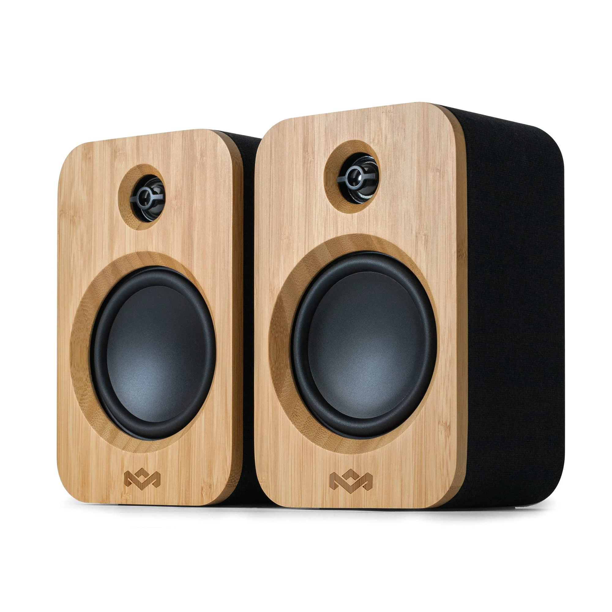 House of Marley Get Together Duo Bookshelf Speakers - Bluetooth Speakers with AUX Input, Turntable and Vinyl Record Compatible - High Definition Active Bookshelf Speaker, Sustainable Design