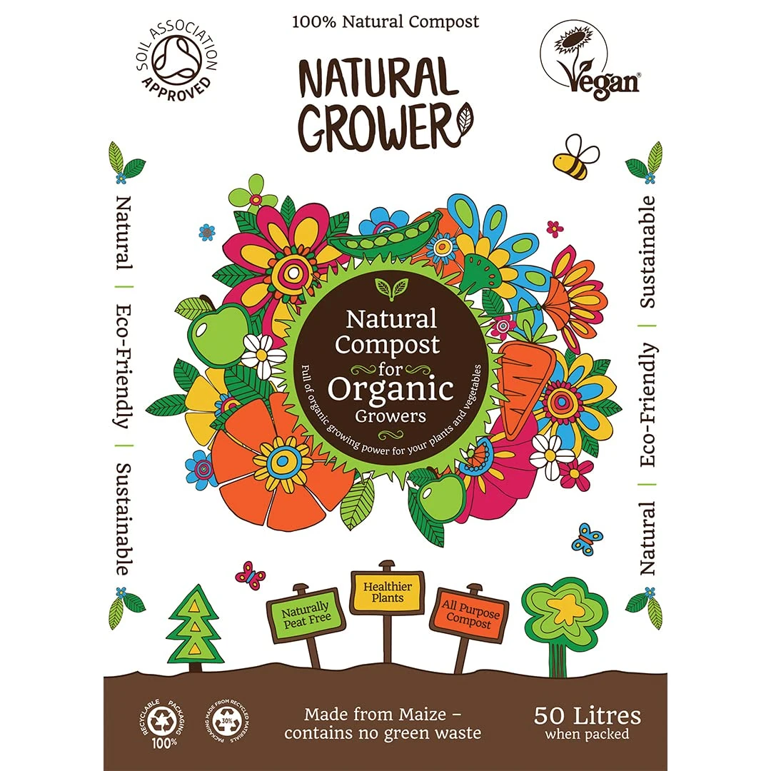 Natural Compost (50 Litre), Approved Organic Compost, Peat Free, Chemical Free, Multi-Purpose