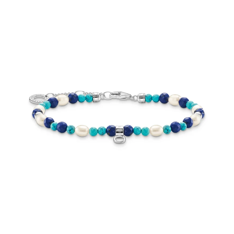 Thomas Sabo Bracelet with blue stones and pearls 925 Sterling Silver