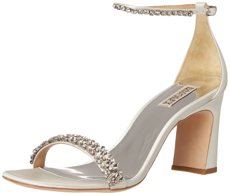 Badgley Mischka Women's Harriet Heeled Sandal, Soft White, 9 UK