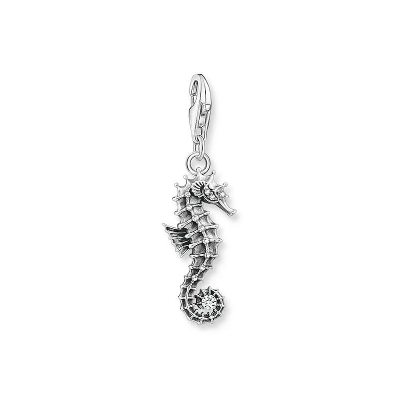 Thomas Sabo Charm pendant seahorse silver 925 Sterling Silver, Blackened