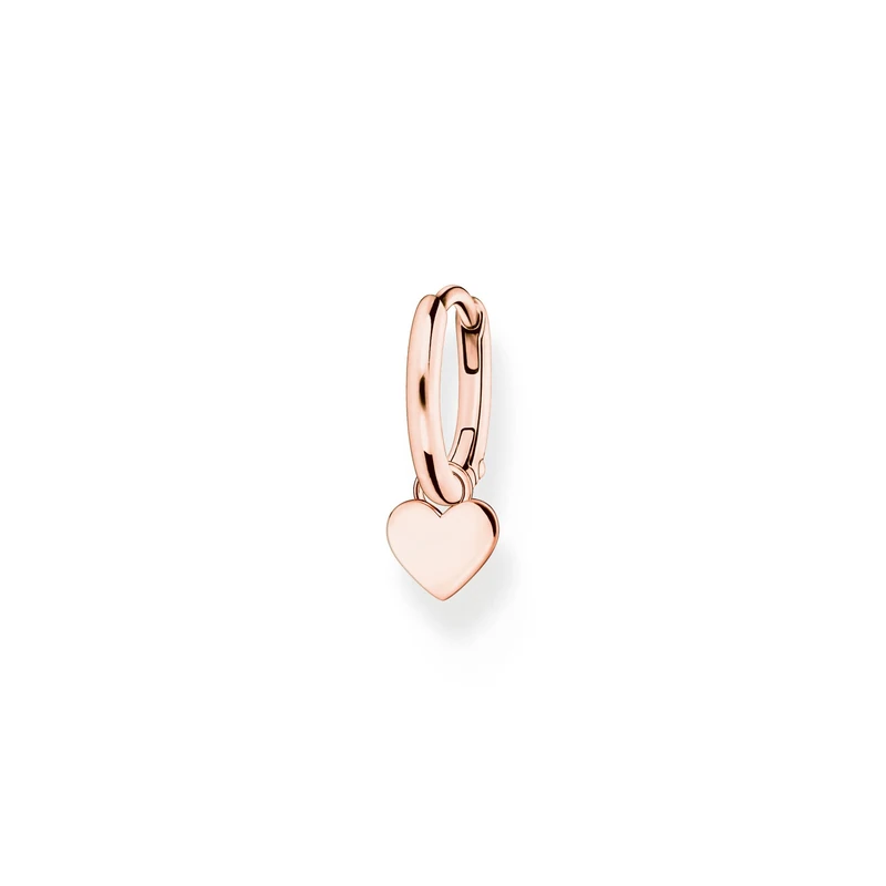 THOMAS SABO Single hoop earring with heart pendant rose gold 925 Sterling Silver, 18k Rose Gold Plating