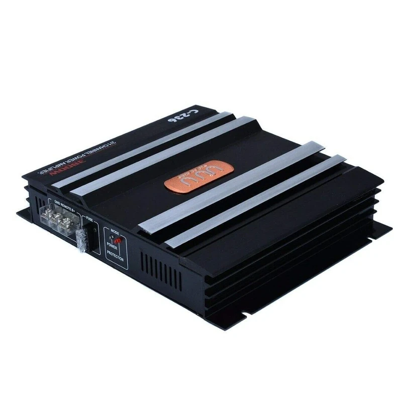 Riloer 3800W 4-Channel Car Amplifier, 20Hz-20kHz, 800W x 2 @ 4 Ohms, 1300W x 2 @ 2 Ohms, Metal Shell, Freestanding