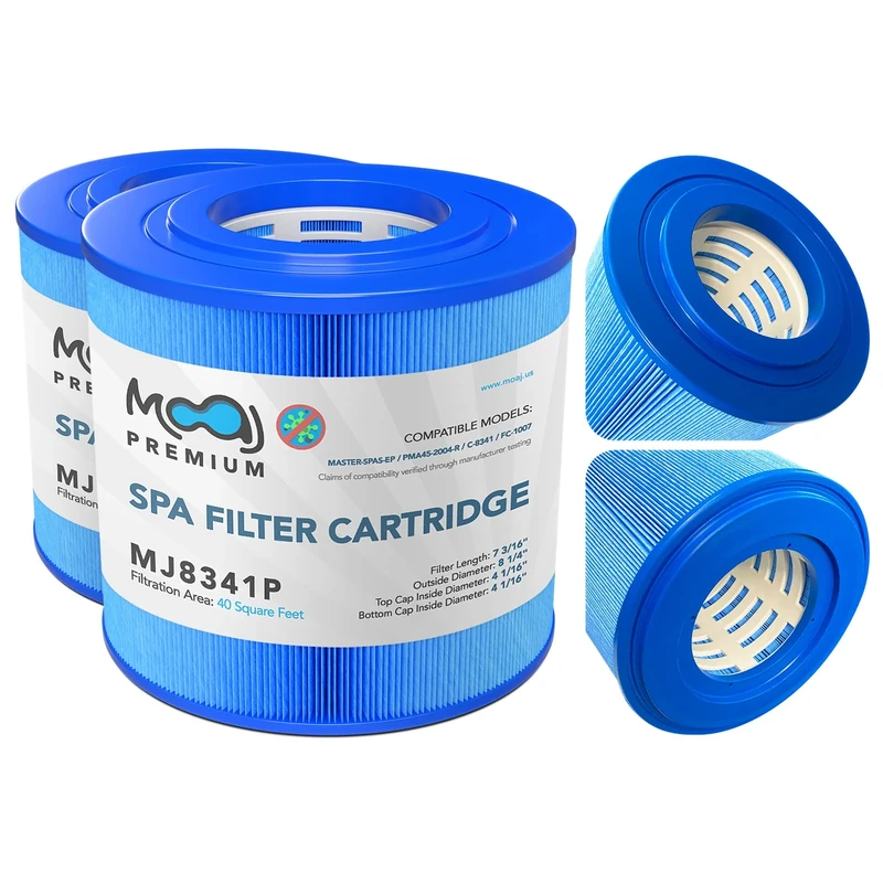 MOAJ Premium Spa Filter 2-Pack Replaces PMA45-2004-R, Filbur FC-1007, Unicel C-8341, Master Spas EP40, X238330, X268325, X268330, APCC7156M, APCC7494 | 7 3/16" x 8 1/4" | 40 SQ FT | Asepsis-Infused