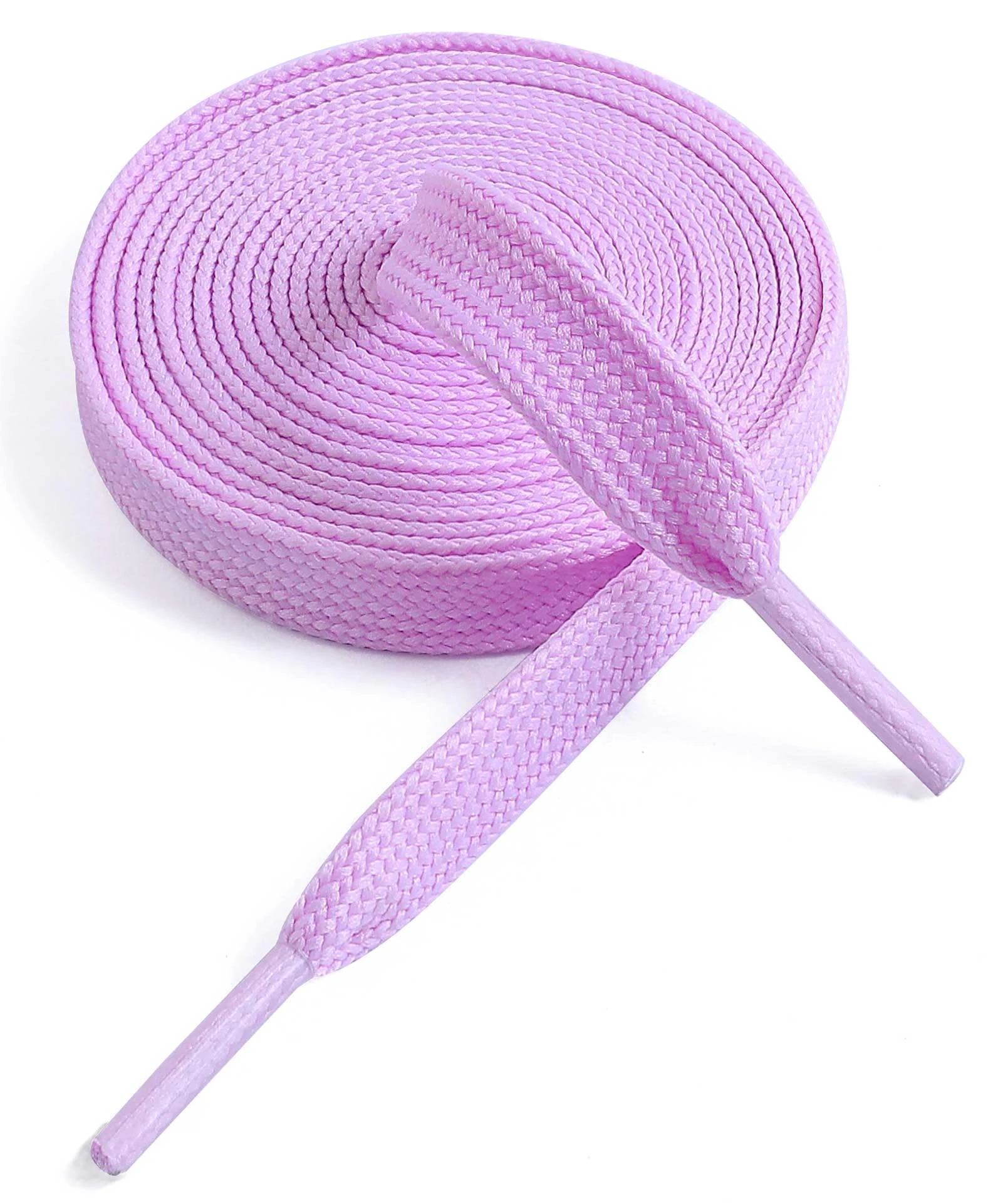 VSUDO 47 Inches Light Purple Fine Weave Flat Shoe Lace for Sneaker, 5/16” Width Flat Sneaker Shoestring, Flat Sneaker Shoelace, Flat Shoe String for Running Athletic Shoes (1 Pair-Light Purple-120CM)
