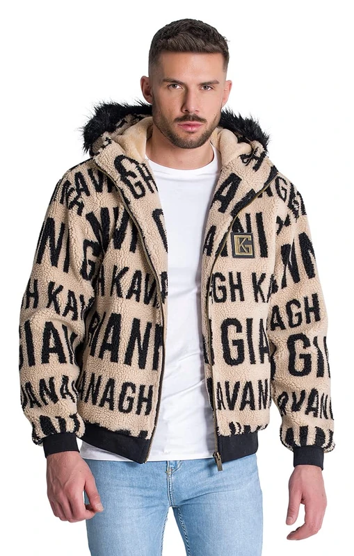 Gianni Kavanagh Men's Beige Bronx Sherpa Jacket, XS