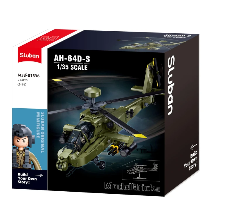 ModelBricks- 1/44 AH-64D Apache 728PCS M38-B1536