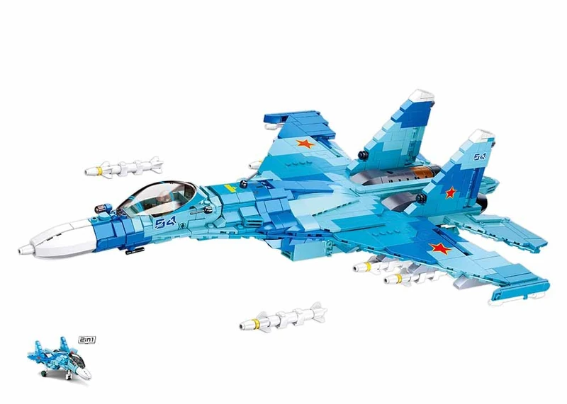 Sluban ModelBricks Su-27 Fighter 2-in-1 - 1040 Piece Kit