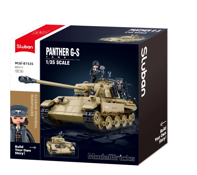 Sluban Panther G-S Tank Model Kit, 1/35 Scale, 883 Pieces