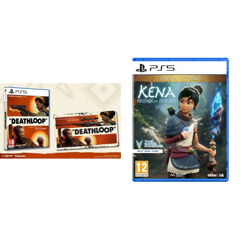 Deathloop with Steel Poster (Exclusive to Amazon.co.UK) (PS5) & Kena: Bridge of Spirits - Deluxe Edition (PS5)