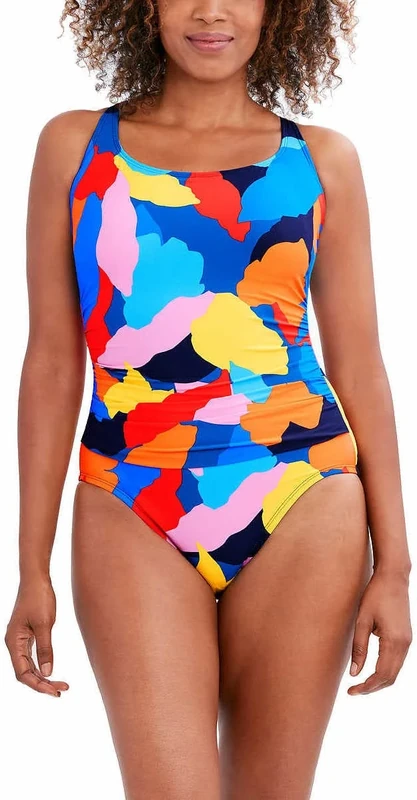 Nautica Womens Cross Back One Piece Swimsuit (X-Small, Castaway), Castaway, XS