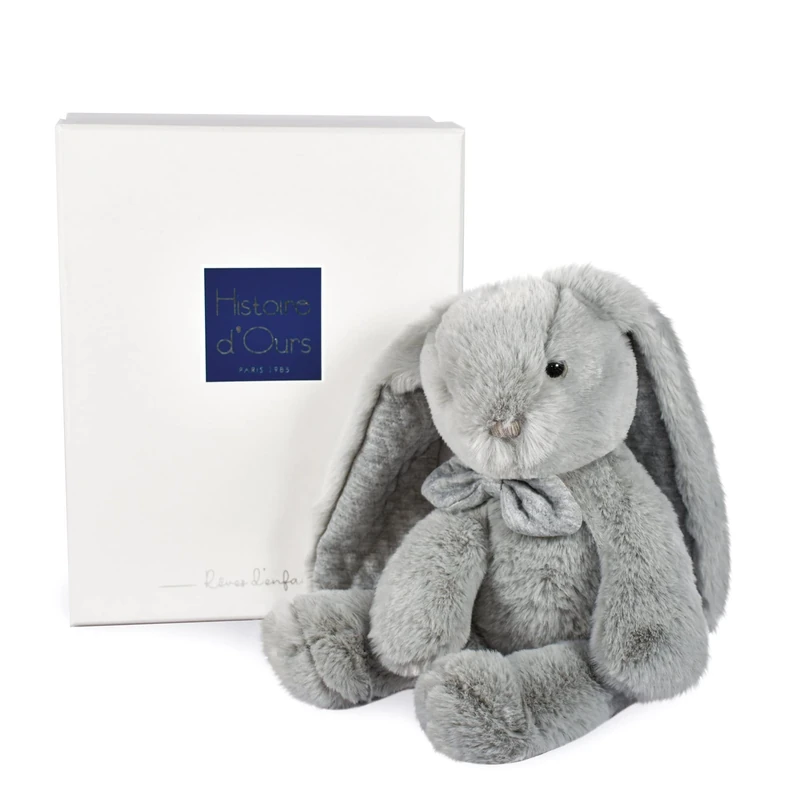Histoire d'ours Preppy Chic HO3138 Grey Rabbit Plush Toy 30cm