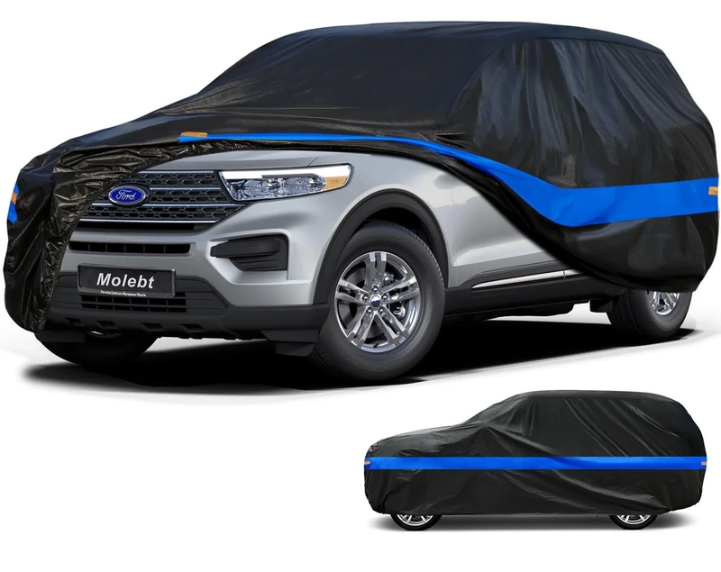 Molebt SUV Car Cover Waterproof All Weather for Automobiles，Outdoor Covers Snow Sun Rain Dust Protection, Universal Fit SUV Jeep (190-201 inch)