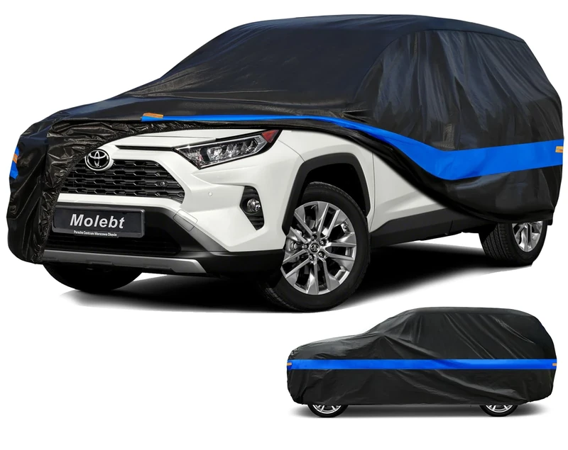 Molebt SUV Car Cover Waterproof All Weather for Automobiles, Universal Fit Hyundai Santa Fe/Tucson, Jeep Cherokee, Toyota 4Runner/RAV4, Volkswagen Tiguan,Ford Edge, Nissan Murano, Mazda CX-5 etc.