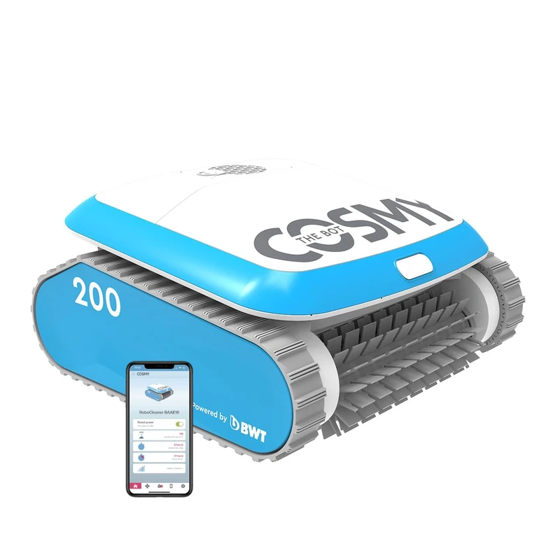 BWT Cosmy 200 Pool Robot, Lightweight and Compact, for Pools with a Length of up to 10 m, Reliable Cleaning of Floor, Wall and Waterline, with App Control..
