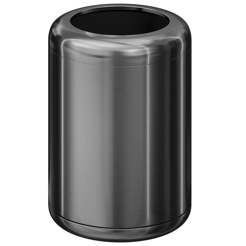 LEASYLIFE Brushed Stainless Steel Trash can,Removable Inner Bin,Open Top Wastebasket Bin,Garbage Can for Bathroom,Living Room,Office,Bedroom,Hotel (135black gold)