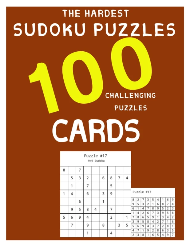 The hardest sudoku puzzles 100 challenging puzzles Cards