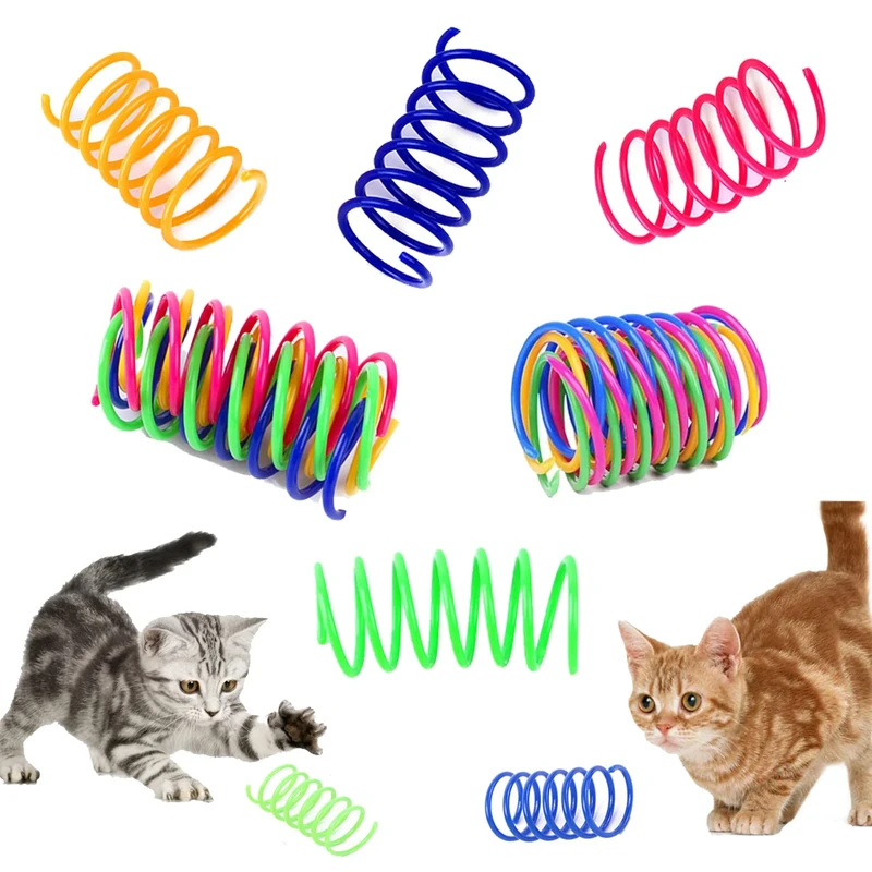 Petnice 12 Pcs Cat Creative Springs Toys - Interactive, Durable Plastic Toys for Swatting, Biting, Hunting Kittens
