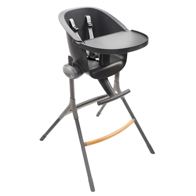 Béaba Up&Down High Chair, Made in France, Ergonomic, Evolutive Removable Lunch Table, Adjustable 6 Heights, Comfortable, Design, Robust Materials, Dark Grey