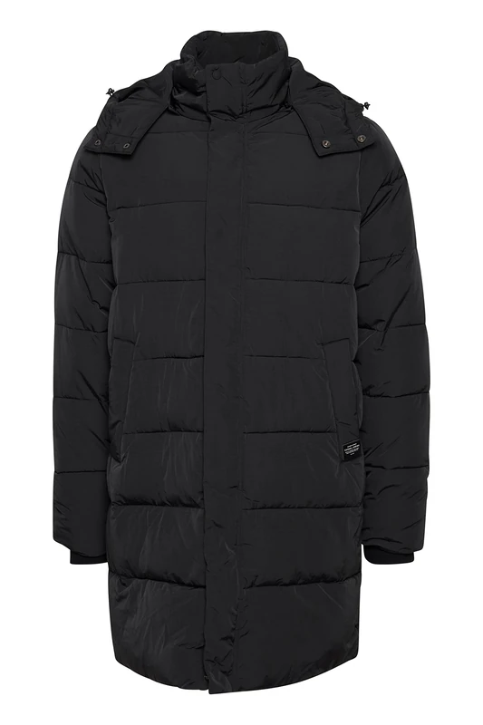 Casual Friday Men's Ohlsen 0038 Long Puffer Jacket with Hood, 194007/Anthracite Black, XL