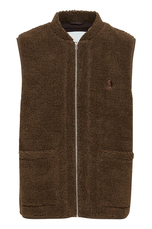 Casual Friday Men's Jonson 0039 Teddy Vest Jacket, 1912181/Potting Soil Melange, L - Image 1