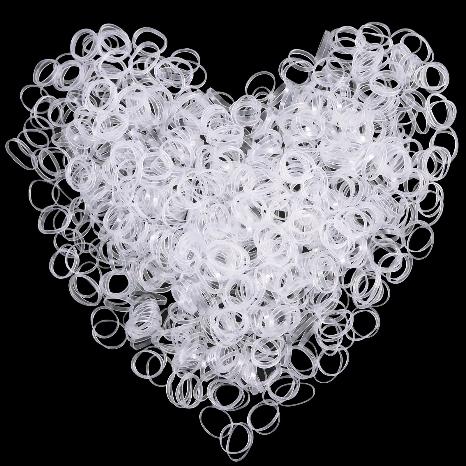 Sularpek Hair Bands - 1000 Pcs Clear Elastic Mini Hair Rubber Bands for Kids, Braids, Wedding Hairstyle
