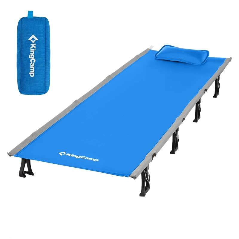 KingCamp Cot, Polyester, Blue, 74.8''x23.6''x4.72''