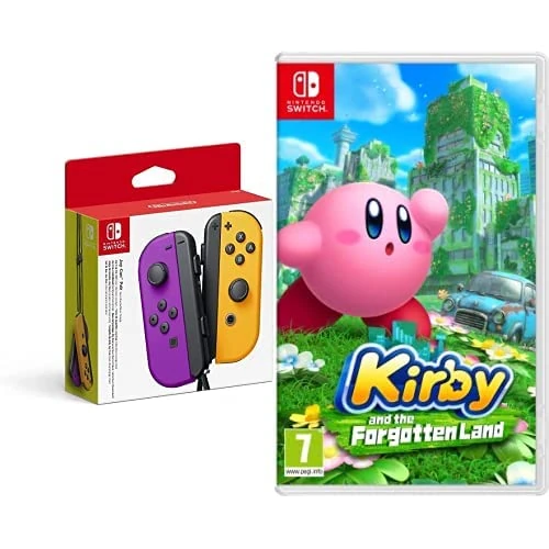Joy-Con Pair Purple/Orange (Nintendo Switch) + Kirby and the Forgotten Land (Nintendo Switch)