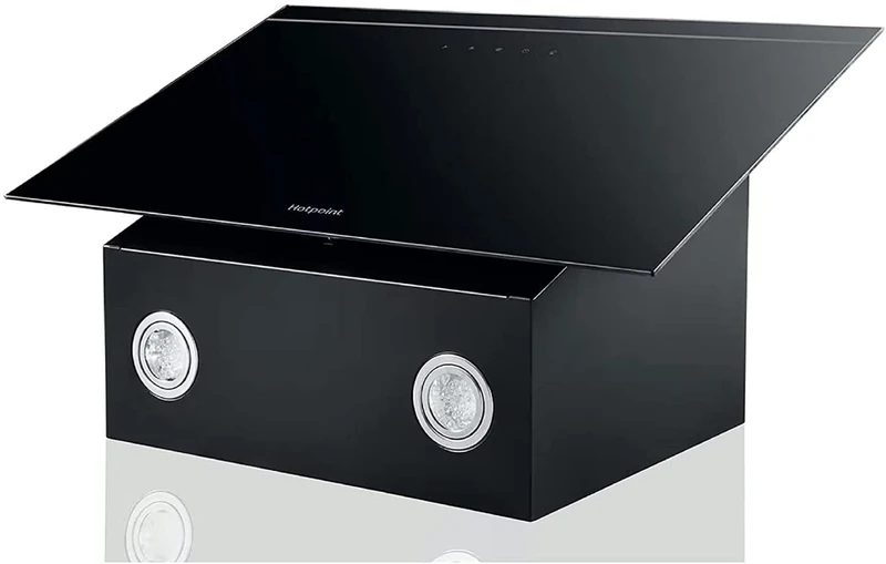 Hotpoint 60cm Angled Chimney Hood - Black